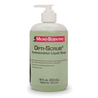 MICRO-SCIENTIFIC OPTI-SCRUB SKIN CLEANSEROpti-Scrub Liquid Antimicrobial Skin Cleanser, Pump Top, 18 oz, 12/cs | Quantity - 1x CS
