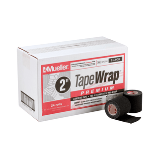 MUELLER TAPEWRAP PREMIUM - 2" x 6 yds, Black, 24 rolls/cs (Products are only available for sale in the U.S. Products cannot be sold on Amazon.com or any other 3rd party platform without prior approval by Mueller.) | Quantity - 1x CS