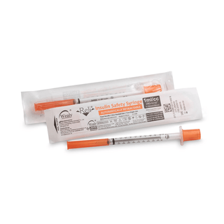 MYCO RELI WEALY SAFETY INSULIN SYRINGES - Safety Insulin Hypodermic Needle with 1mL Syringe, 29G x 5/16", 100/bx (Available for Sale in US & Canada) | Quantity - 1x BX