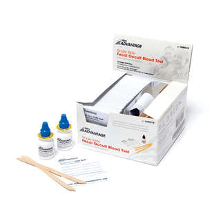 PRO ADVANTAGE FECAL OCCULT BLOOD TESTS - Guaiac Fecal Occult Blood Test Lab Pack, Includes: (100) Single Slides Tests, (100) Applicators, 2 x 10mL Developers (With Enhanced Readability), 100/bx (Not Available for Sale Into Canada) | Quantity - 1x BX