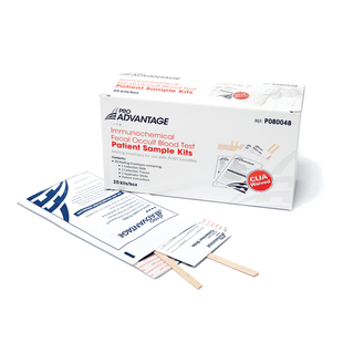 PRO ADVANTAGE IMMUNOCHEMICAL FECAL OCCULT BLOOD TESTImmunochemical Fecal Occult Blood Test Patient Sample Kits, Includes: (20) Kits Containing (1) Collection Slide, (2) Collection Tissues, (2) Applicator Tips, 20/bx | Quantity - 1x BX