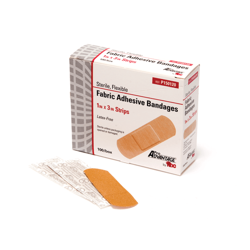 PRO ADVANTAGE FABRIC ADHESIVE BANDAGE - Adhesive Bandage, Strips, 1" x 3", 100/bx, 12 bx/cs (240 cs/plt) | Quantity - 1x CS