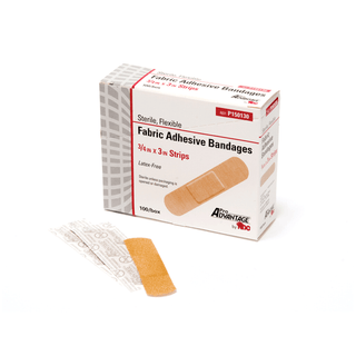 PRO ADVANTAGE FABRIC ADHESIVE BANDAGE - Adhesive Bandage, Strips, " x 3", 100/bx, 12 bx/cs (200 cs/plt) | Quantity - 1x CS