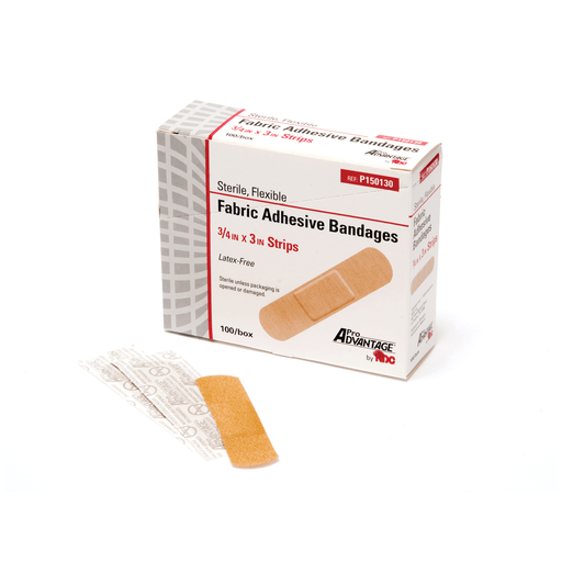 PRO ADVANTAGE FABRIC ADHESIVE BANDAGE - Adhesive Bandage, Strips, " x 3", 100/bx, 12 bx/cs (200 cs/plt) | Quantity - 1x CS