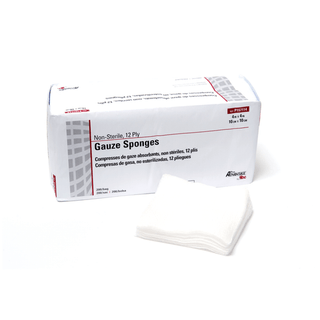 PRO ADVANTAGE GAUZE SPONGES - NON-STERILE - Gauze Sponge, 4" x 4", 12-Ply, Non-Sterile, 200/sleeve, 10 slv/cs (70 cs/plt) | Quantity - 1x CS