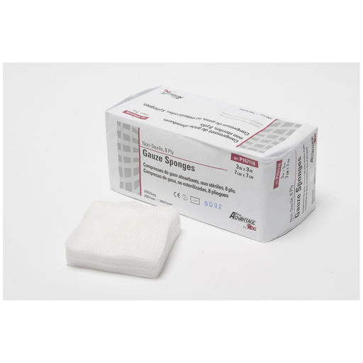 PRO ADVANTAGE GAUZE SPONGES - NON-STERILE - Gauze Sponge, 3" x 3", 8-Ply, Non-Sterile, 200/sleeve, 20 slv/cs (80 cs/plt) (To Be DISCONTINUED) | Quantity - 1x CS