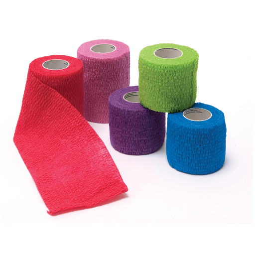 PRO ADVANTAGE COHESIVE BANDAGES - Cohesive Bandage, Assorted Colors (4-Blue, 4-Purple, 4-Red, 3-Green, 3-Pink), 4" x 5 yds, 18/bx (6/cs 24 cs/plt) | Quantity - 1x BX