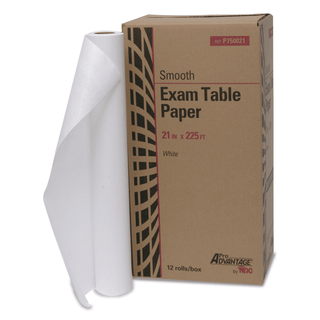 PRO ADVANTAGE EXAM TABLE PAPER - Exam Table Paper, 21" x 125 ft, White, Crepe, 12/cs (48 cs/plt) (020209) | Quantity - 1x CS