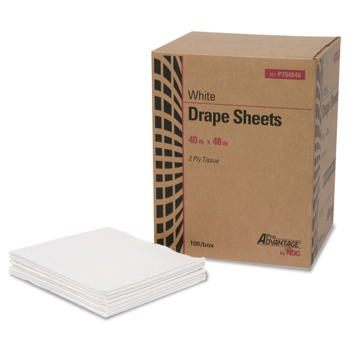 PRO ADVANTAGE DRAPE SHEET - Drape Sheet, 2-Ply, Tissue, 40" x 48", White, 100/cs (60 cs/plt) (020216) | Quantity - 1x CS