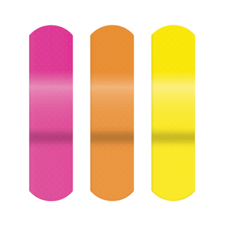DUKAL CHILDRENS CHARACTER ADHESIVE BANDAGES - Stat Strip Adhesive Bandage, " x 3", Assorted Neon Colors, 100/bx, 12 bx/cs | Quantity - 1x CS