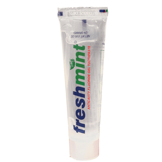 NEW WORLD IMPORTS FRESHMINT CLEAR GEL TOOTHPASTE - Single Use Anticavity Fluoride Gel Toothpaste Packet, 500/bx, 2 bx/cs (Not Available for sale into Canada) | Quantity - 1x CS