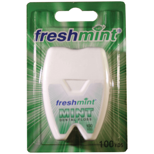NEW WORLD IMPORTS FRESHMINT DENTAL FLOSS - Dental Floss, Mint Waxed, 100 yds, 72/cs | Quantity - 1x CS