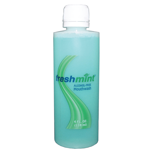 NEW WORLD IMPORTS FRESHMINT MOUTHWASH - Alcohol-Free Mouthwash, 4 oz, 60/cs (70 cs/plt) (Made in USA) (Please see document on Vendor Information Page for more details on proper use of this product)  | Quantity - 1x CS