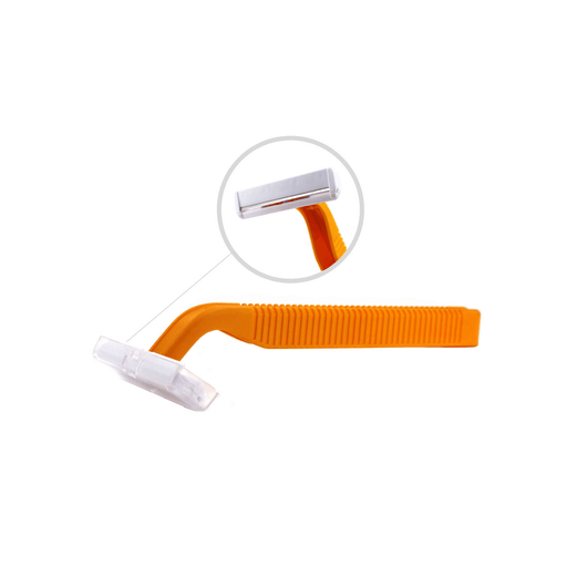 NEW WORLD IMPORTS RAZORS - Single Blade Razor, Stainless Steel, Clear Removable Safety Cap, One-Piece Orange Handle, 100/bx, 10 bx/cs | Quantity - 1x CS