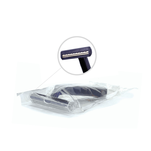 NEW WORLD IMPORTS RAZORSFreshscent Twin Blade Razor, Navy Handle, Disposable, Individually Bagged, Bulk, 144/cs | Quantity - 1x CS