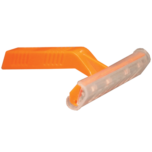 NEW WORLD IMPORTS RAZORS - Single Blade Razor, Stainless Steel, Clear Removable Safety Cap, One-Piece Orange Handle, 100/bx, 10 bx/cs | Quantity - 1x CS