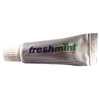 NEW WORLD IMPORTS FRESHMINT FLUORIDE TOOTHPASTE - Anticavity Fluoride Toothpaste, 0.6 oz, Silver Colored Laminate Tube, 144/bx, 5 bx/cs (32 cs/plt) (Not Available for sale into Canada) | Quantity - 1x CS