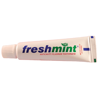 NEW WORLD IMPORTS FRESHMINT FLUORIDE TOOTHPASTE - Anticavity Fluoride Toothpaste, 0.6 oz, Silver Colored Laminate Tube, 144/bx, 5 bx/cs (32 cs/plt) (Not Available for sale into Canada) | Quantity - 1x CS