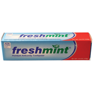 NEW WORLD IMPORTS FRESHMINT ADA APPROVED PREMIUM TOOTHPASTE - Freshmint Premium Anticavity Toothpaste, 0.28 oz, ADA Approved, 250/bx, 4 bx/cs (Not Available for sale into Canada) | Quantity - 1x CS