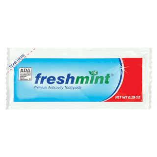 NEW WORLD IMPORTS FRESHMINT FLUORIDE TOOTHPASTEFreshmint Premium Anticavity Fluoride Toothpaste Packet , Single Use, 250/cs | Quantity - 1x CS