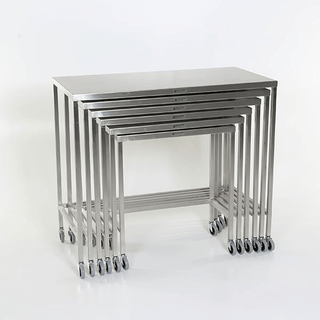Midcentral Medical MCM 561-566 Individual Stainless Steel Nesting Instrument Tables with U-brace | Quantity - 1x EA
