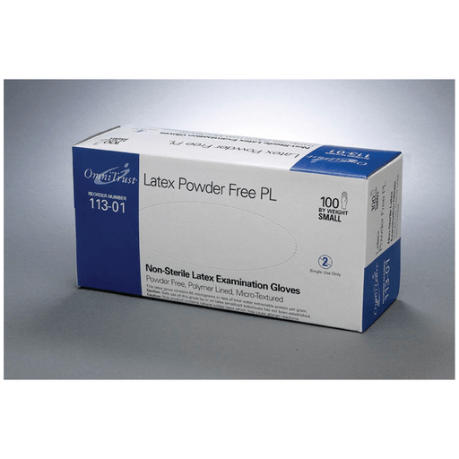 OMNI INTERNATIONAL OMNITRUST LATEX POWDER FREE PL EXAMINATION GLOVE - Exam Glove, Latex, Medium, Powder Free (PF), 100/bx, 10 bx/cs (70 cs/plt) (See additional pricing for drop ship orders less than 1,000 cs) | Quantity - 1x CS