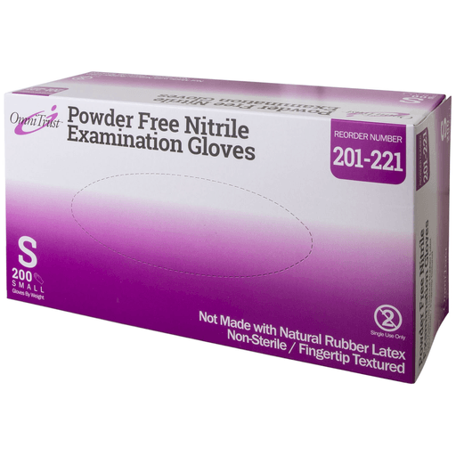 OMNI INTERNATIONAL OMNITRUST NITRILE POWDER FREE EXAMINATION GLOVEExam Glove, Nitrile, Small, Textured Fingers, Blue, Powder Free (PF), 200/bx, 10 bx/cs (50 cs/plt) (See additional pricing for drop ship orders less than 1,000 cs) | Quantity - 1x CS