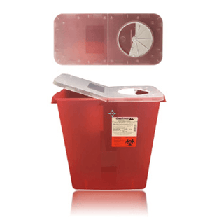 OAK RIDGE SHARPS CONTAINER - Sharps Container, 5.4 Quart, Red Base/ Translucent Rotary Lid, BD Style, 20/cs | Quantity - 1x CS