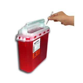 OAK RIDGE SHARPS CONTAINER - Sharps Container, 1 Gallon, Red Base/ Translucent Flip Up Lid, 24/cs | Quantity - 1x CS