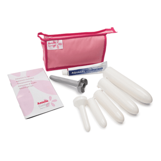 OWEN MUMFORD AMIELLE COMFORT VAGINAL DILATORS - Vaginal Dilator, Includes Set of 5 Graduated Cones with Universal Handle, Cleaning Brush & Lubricant in a Discreet Bag (NDC# 08470-2100-01) | Quantity - 1x KT