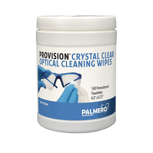 PALMERO EYEWEAR ACCESSORIES - ProVision Crystal Clear Optical Cleaning Wipes (6" x 6-3/4") 160ct/can, 12 can/cs (US SALES ONLY) | Quantity - 1x CS