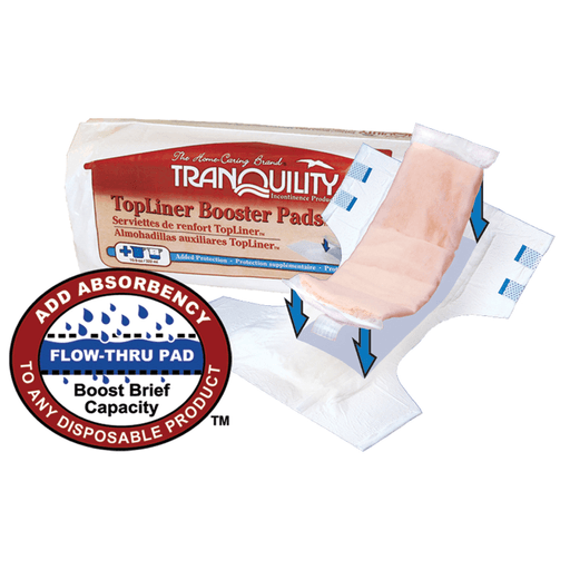 PRINCIPLE BUSINESS TRANQUILITY TOPLINER BOOSTER PAD - Pad For Briefs, 14" x 4", 10.9 fl oz Capacity,  25/pk, 8 pk/cs (US Only)  | Quantity - 1x CS