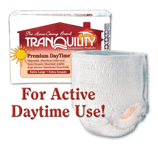PRINCIPLE BUSINESS TRANQUILITY PREMIUM DAYTIME DISPOSABLE ABSORBENT UNDERWEAR - Underwear, Medium Daytime DAU, 34"-48", 120-175 lbs, 25 fl oz Capacity, 18/pk, 4 pk/cs  | Quantity - 1x CS
