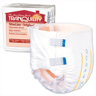 PRINCIPLE BUSINESS TRANQUILITY SLIMLINE DISPOSABLE BRIEFS - Brief, Medium Adult, 32" to 44", 20.4 fl oz Capacity, 12/bg, 8 bg/cs (21 cs/plt)   | Quantity - 1x CS