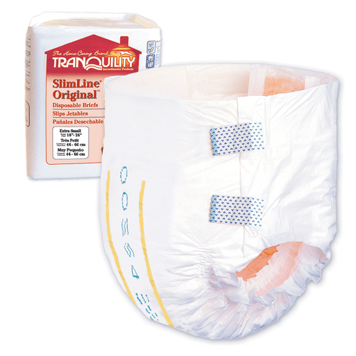 PRINCIPLE BUSINESS TRANQUILITY SLIMLINE DISPOSABLE BRIEFS - Brief, Medium Adult, 32" to 44", 20.4 fl oz Capacity, 12/bg, 8 bg/cs (21 cs/plt)   | Quantity - 1x CS