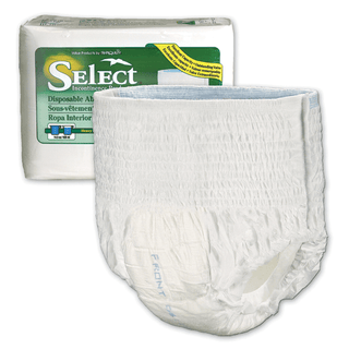 PRINCIPLE BUSINESS SELECT DISPOSABLE ABSORBENT UNDERWEAR - Underwear, Small Select DAU, 22"-36", 80-125 lbs, Capacity 14.5 fl oz, 22/bg, 4bg/cs  | Quantity - 1x CS