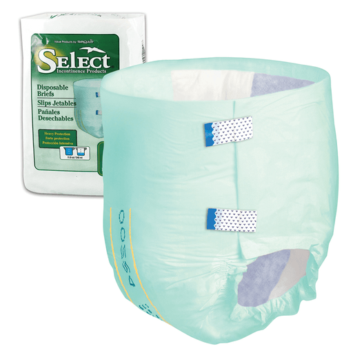 PRINCIPLE BUSINESS SELECT DISPOSABLE BRIEFS - Breathable Briefs, X-Large Adult, 56"-64", 23.7 fl oz Capacity, 12/pk, 6 pk/cs (US Only) (To Be DISCONTINUED) | Quantity - 1x CS