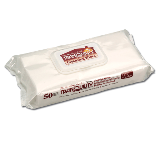 PRINCIPLE BUSINESS TRANQUILITY CLEANSING WIPES - Washcloth, 9" x 13", 50/bg, 12 bg/cs (US Only) | Quantity - 1x CS