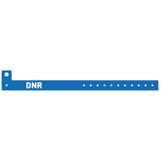 MEDICAL ID SOLUTIONS TRI-LAMINATE ALERT WRISTBANDS - Wristband, L Shape, Tri-Laminate, DNR, Blue, 500/bx | Quantity - 1x BX