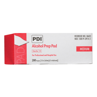 PDI ALCOHOL PREP PAD - Alcohol Prep Pad, Medium, Sterile, 1.1 x 2.6, Applicator 2 x 2, 200/bx, 20 bx/cs (56 cs/plt) (US Only) (Products cannot be sold on Amazon.com or any other 3rd party site) | Quantity - 1x CS