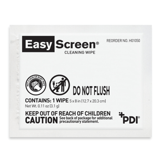PDI EASY SCREEN - Easy Screen Cleaning Wipe, 5"x8", 1/pk, 50 pk/bx, 10 bx/cs  | Quantity - 1x CS