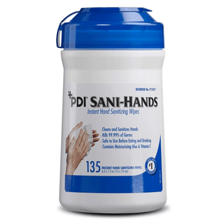PDI SANI-HANDS INSTANT HAND SANITIZING WIPES - Instant Hand Sanitizing Wipe, Medium, 6" x 7", 135/can, 12 can/cs (40 cs/plt) (026575)  (HAZMAT Fees Apply, cannot ship via Air or to AK, GU, HI, PR, VI) | Quantity - 1x CS