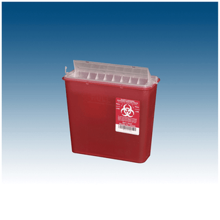 PLASTI WALL MOUNTED SHARPS DISPOSAL SYSTEM - Container, 5.4 Qt, Red, 10/bx, 2 bx/cs (Item is on allocation. Supplie may be limited or there may be longer than normal lead times) | Quantity - 1x CS