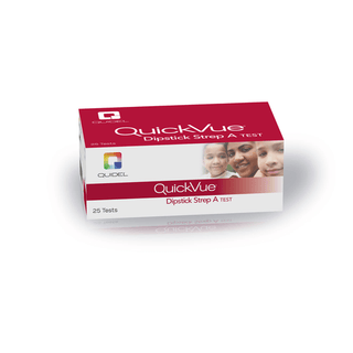 QUIDEL QUICKVUE DIPSTICK STREP A TEST - Dipstick Strep A Test, CLIA Waived, 50 test/kit (Continental US Only - including Alaska & Hawaii) (Item is Non-Returnable) | Quantity - 1x KT