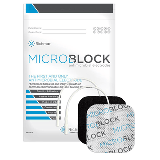 RICHMAR MICROBLOCK ANTIMICROBIAL  ELECTRODES - MicroBlock Antimicrobial Electrodes, 2 Round White Cloth. 4/pk, 10 pks/bg, 1 bg/cs. US Sales only. | Quantity - 1x CS