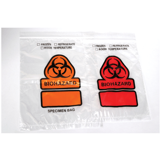 ASP GLOBAL SPECIMEN TRANSPORT BAG - Specimen Transport Bag, Printed BIOHAZARD, 8" x 10", 3 Wall, 1000/cs (DROP SHIP ONLY) | Quantity - 1x CS