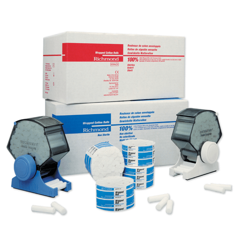 RICHMOND WRAPPED COTTON ROLLS - Wrapped Cotton Roll, Medium 1" x 3/8" Dia, Non-Sterile, 2000/bx | Quantity - 1x BX