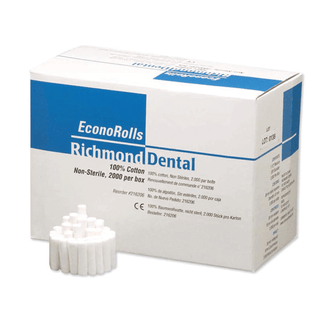 RICHMOND ECONOMY COTTON ROLLS - Economy Cotton Roll, Medium 1" x 3/8" Dia, Non-Sterile, 2000/bx | Quantity - 1x BX
