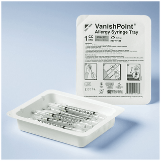 RETRACTABLE VANISHPOINT ALLERGY TRAY - Allergy Tray, Safety Syringe, 1ml, 27G x 1/2", 25/tray, 40 tray/cs | Quantity - 1x CS