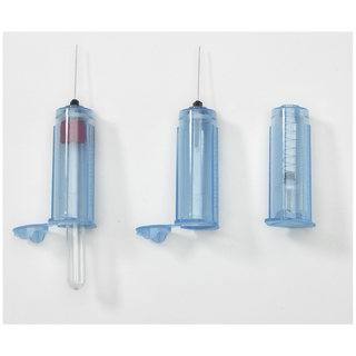 RETRACTABLE VANISHPOINT BLOOD COLLECTION - Blood Collection Tube Holder, Clear Blue, Plastic, End Cap, Single-Use, 10/slv, 25 slv/cs | Quantity - 1x CS